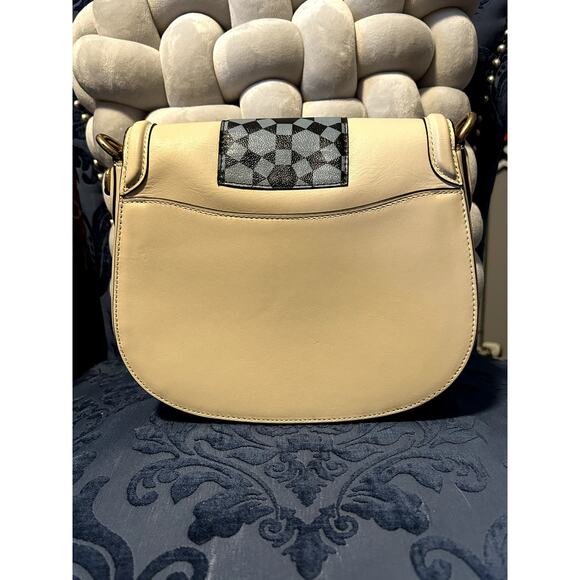 Coach Beige with Denim Logo Upcrafted Beat Saddle Bag - Picture 3 of 10